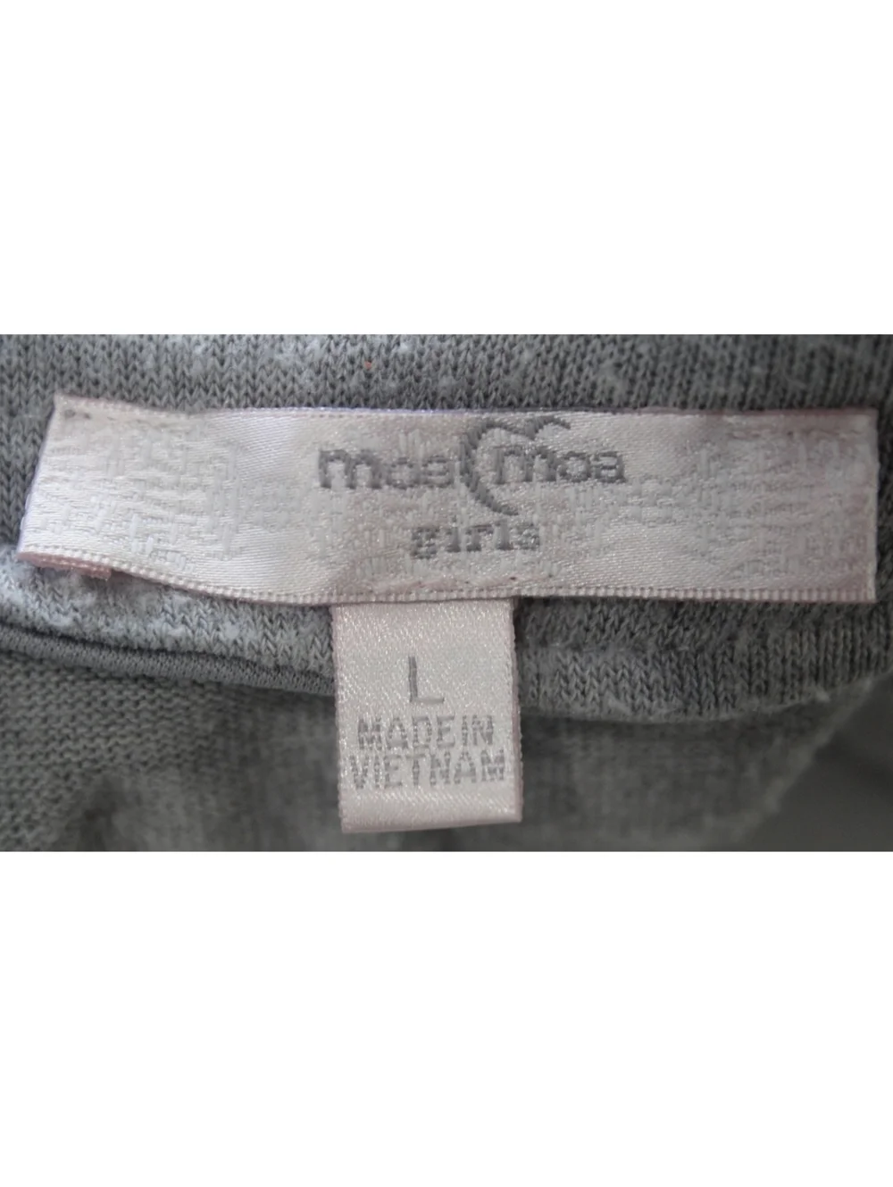 Moa Moa Girl Open Front Waterfall Sweater Shirt Cardigan Ruffles Neck Large Gray